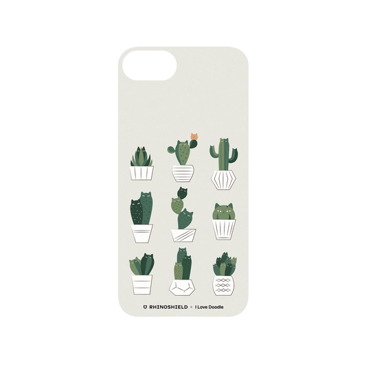 RHINOSHIELD X I Love Doodle SolidSuit iPhone SE (3rd generation) Case - Cat and Plant - Potted Cattus