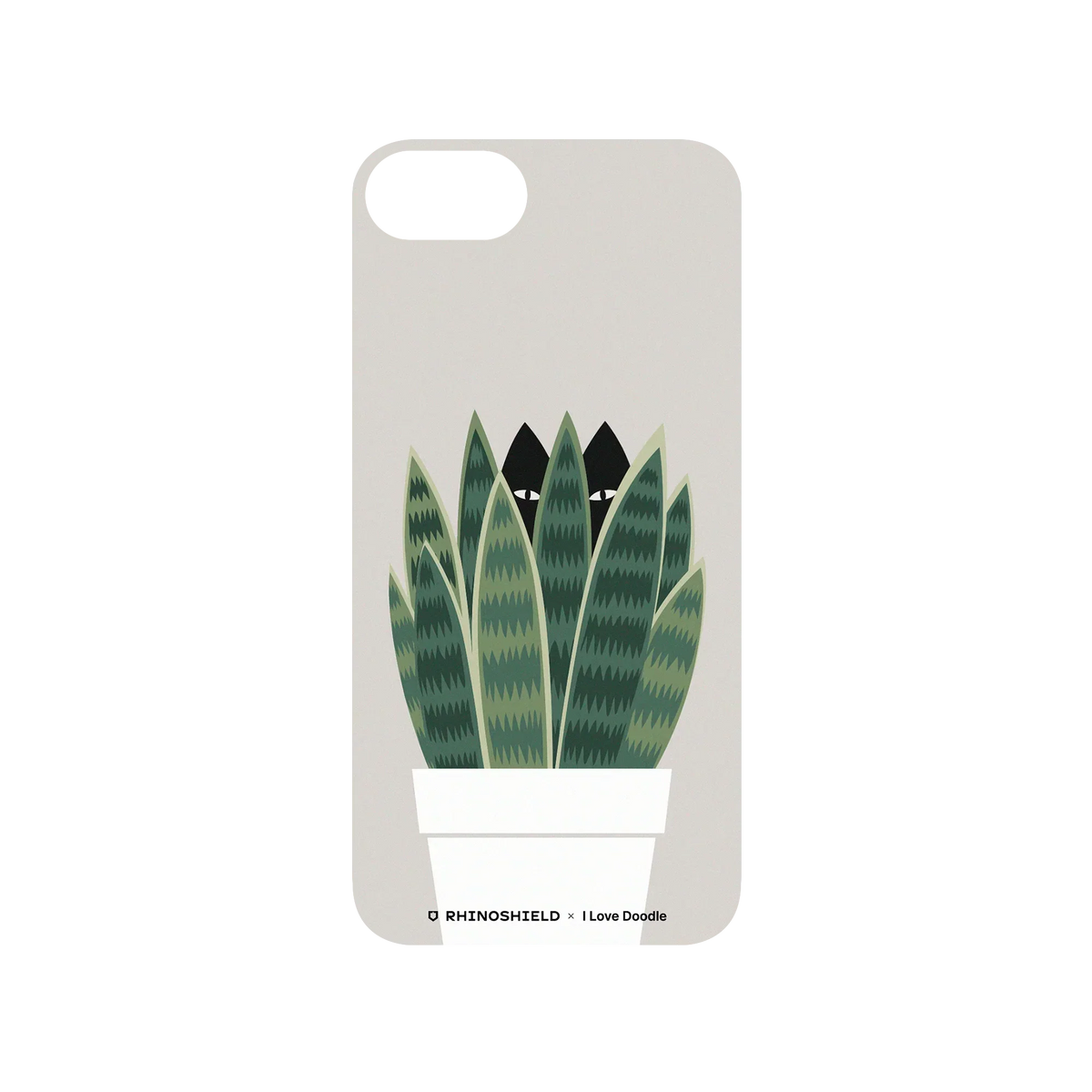 RHINOSHIELD X I Love Doodle SolidSuit iPhone 7 Case - Cat and Plant - Sneak Plant