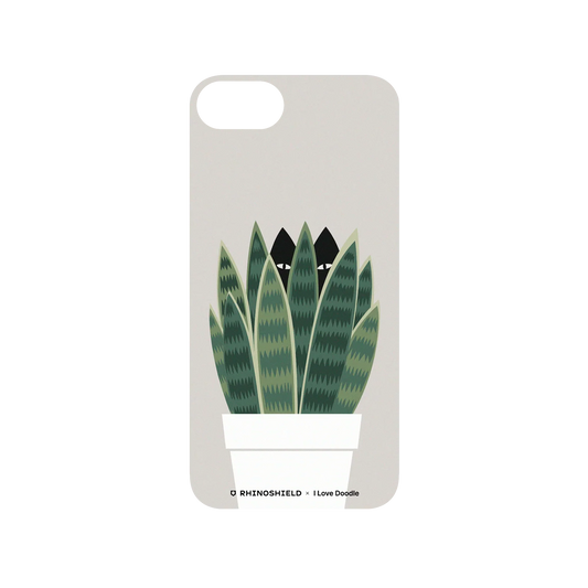 RHINOSHIELD X I Love Doodle SolidSuit iPhone 7 Case - Cat and Plant - Sneak Plant