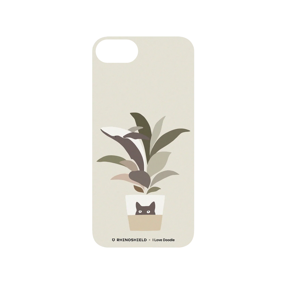 RHINOSHIELD X I Love Doodle SolidSuit iPhone 8 Case - Cat and Plant - A Leaf of a Whale