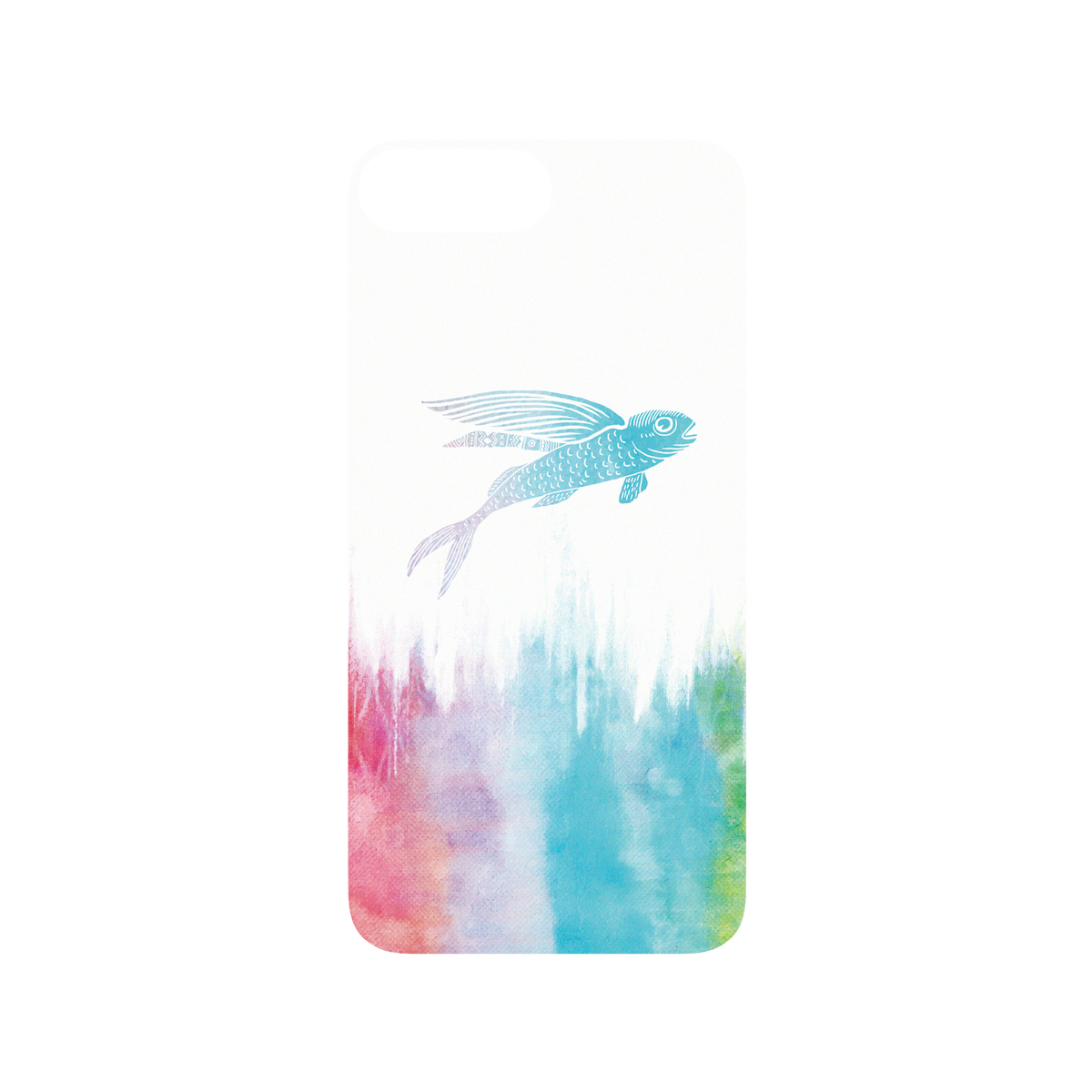 RhinoShield X WasangShow SolidSuit iPhone 8 Plus Case - Flying Fish in Waves (Rainbow)