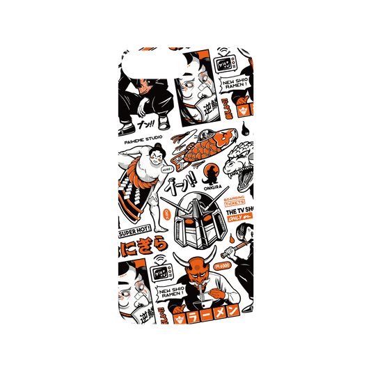 RhinoShield X Paiheme Studio SolidSuit iPhone 8 Plus Case - Black Orange Mix (Transparent)