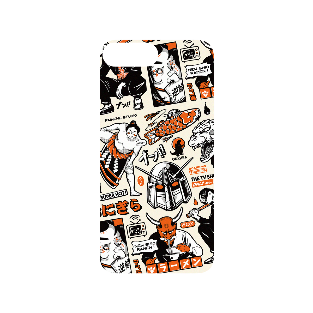RhinoShield X Paiheme Studio SolidSuit iPhone 8 Plus Case - Black Orange Mix