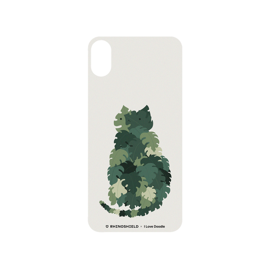 RhinoShield X I Love Doodle SolidSuit iPhone X Case - Cat and Plant - Meowstera
