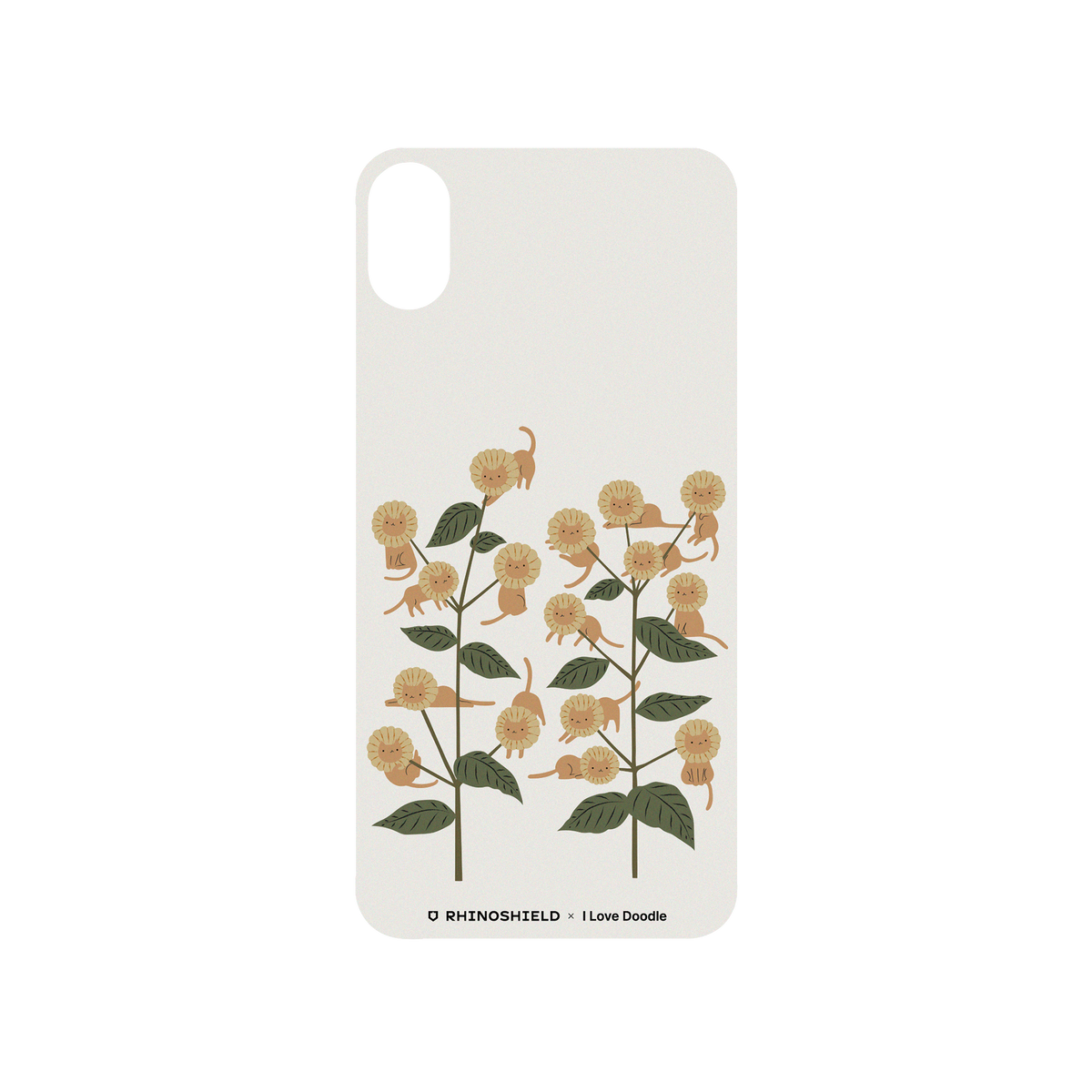 RhinoShield X I Love Doodle SolidSuit iPhone X Case - Cat and Plant - Catmouflage
