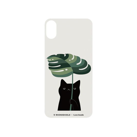 RhinoShield X I Love Doodle SolidSuit iPhone X Case - Cat and Plant - Umbrella