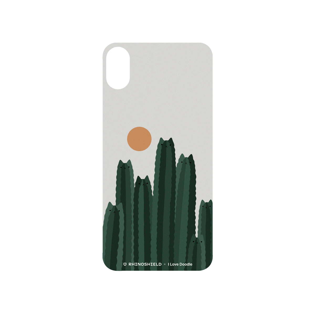 RhinoShield X I Love Doodle SolidSuit iPhone X Case - Cat and Plant - Cattus