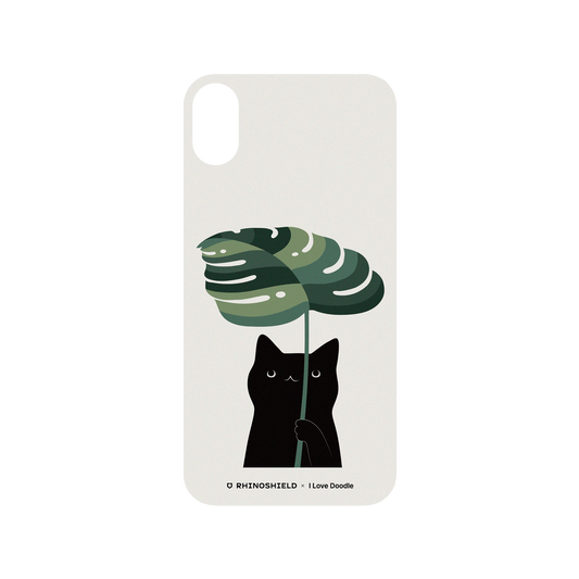 RhinoShield X I Love Doodle SolidSuit iPhone XR Case - Cat and Plant - Umbrella