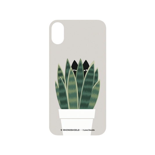RhinoShield X I Love Doodle SolidSuit iPhone XR Case - Cat and Plant - Sneak Plant