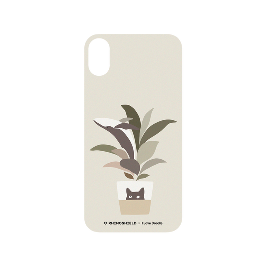 RhinoShield X I Love Doodle SolidSuit iPhone XR Case - Cat and Plant - A Leaf of a Whale