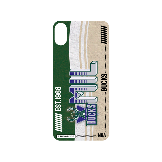 iPhone XS Max 犀牛盾SolidSuit聯名設計款防摔背蓋手機殼 NBA - 復古球員卡-密爾瓦基公鹿 Milwaukee Bucks - Vintage Card