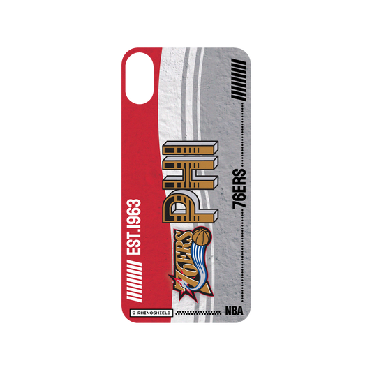 iPhone XS Max 犀牛盾SolidSuit聯名設計款防摔背蓋手機殼 NBA - 復古球員卡-費城76人 Philadelphia 76ers - Vintage Card