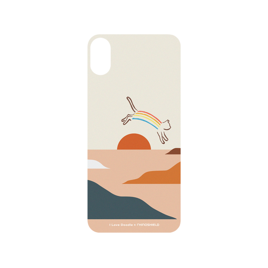 RhinoShield X I Love Doodle SolidSuit iPhone XS Max Case - Cat Landscape - Rainbow