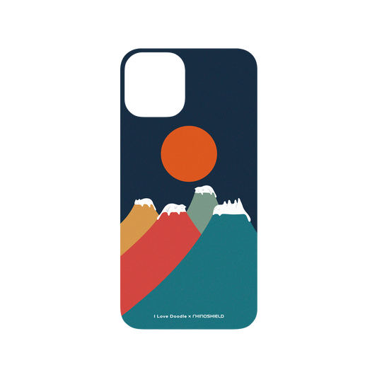 RHINOSHIELD X I Love Doodle SolidSuit iPhone 11 Pro Case - Cat Landscape - Colorful Mountains