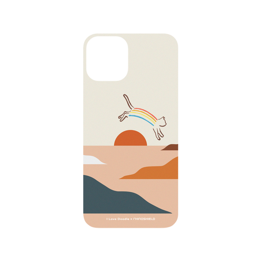 RHINOSHIELD X I Love Doodle SolidSuit iPhone 11 Pro Case - Cat Landscape - Rainbow