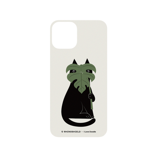 RHINOSHIELD X I Love Doodle SolidSuit iPhone 11 Pro Case - Cat and Plant - Monstera