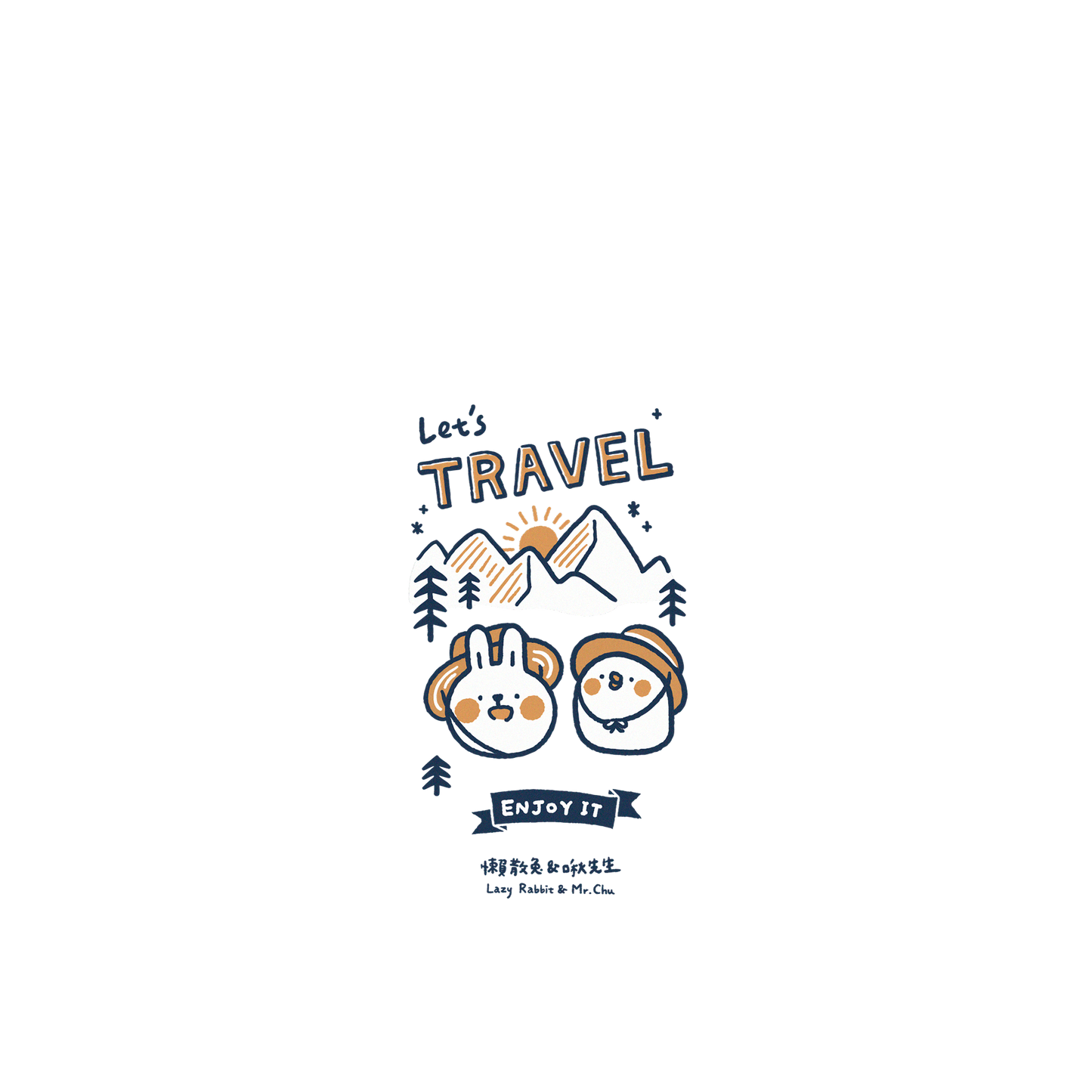 iPhone 11 犀牛盾SolidSuit聯名設計款防摔背蓋手機殼 懶散兔與啾先生 - Let's travel