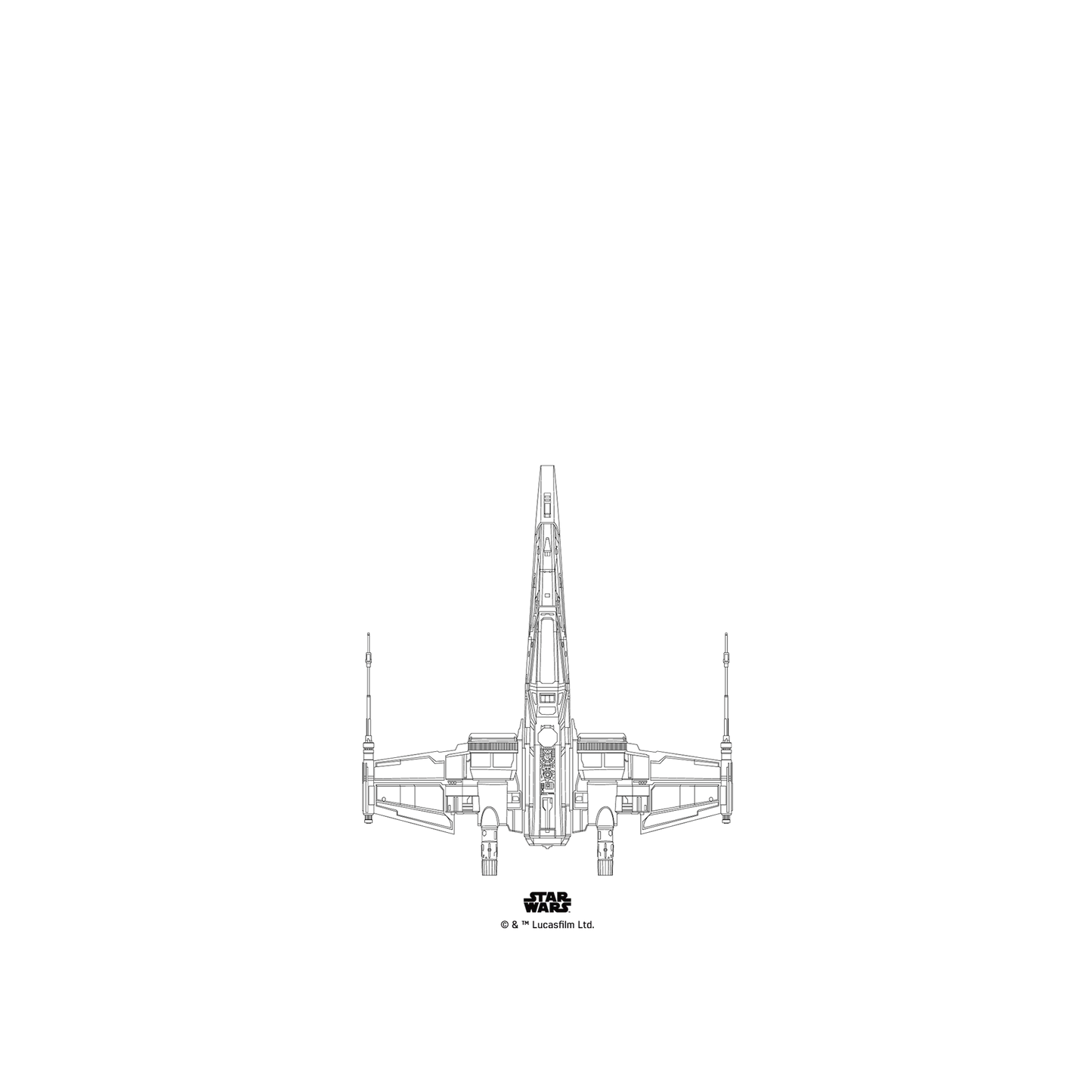 iPhone 11 犀牛盾SolidSuit聯名設計款防摔背蓋手機殼 StarWars 星際大戰系列 - X戰機-線條黑