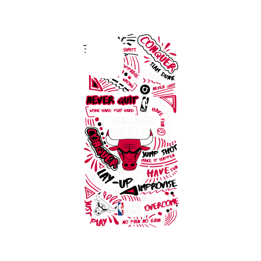 iPhone 11 犀牛盾SolidSuit聯名設計款防摔背蓋手機殼 NBA - 塗鴉系列-芝加哥公牛 Chicago Bulls - Graffiti