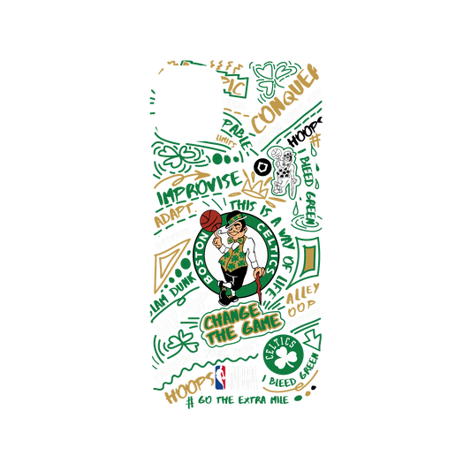 iPhone 11 犀牛盾SolidSuit聯名設計款防摔背蓋手機殼 NBA - 塗鴉系列-波士頓塞爾提克 Boston Celtics - Graffiti