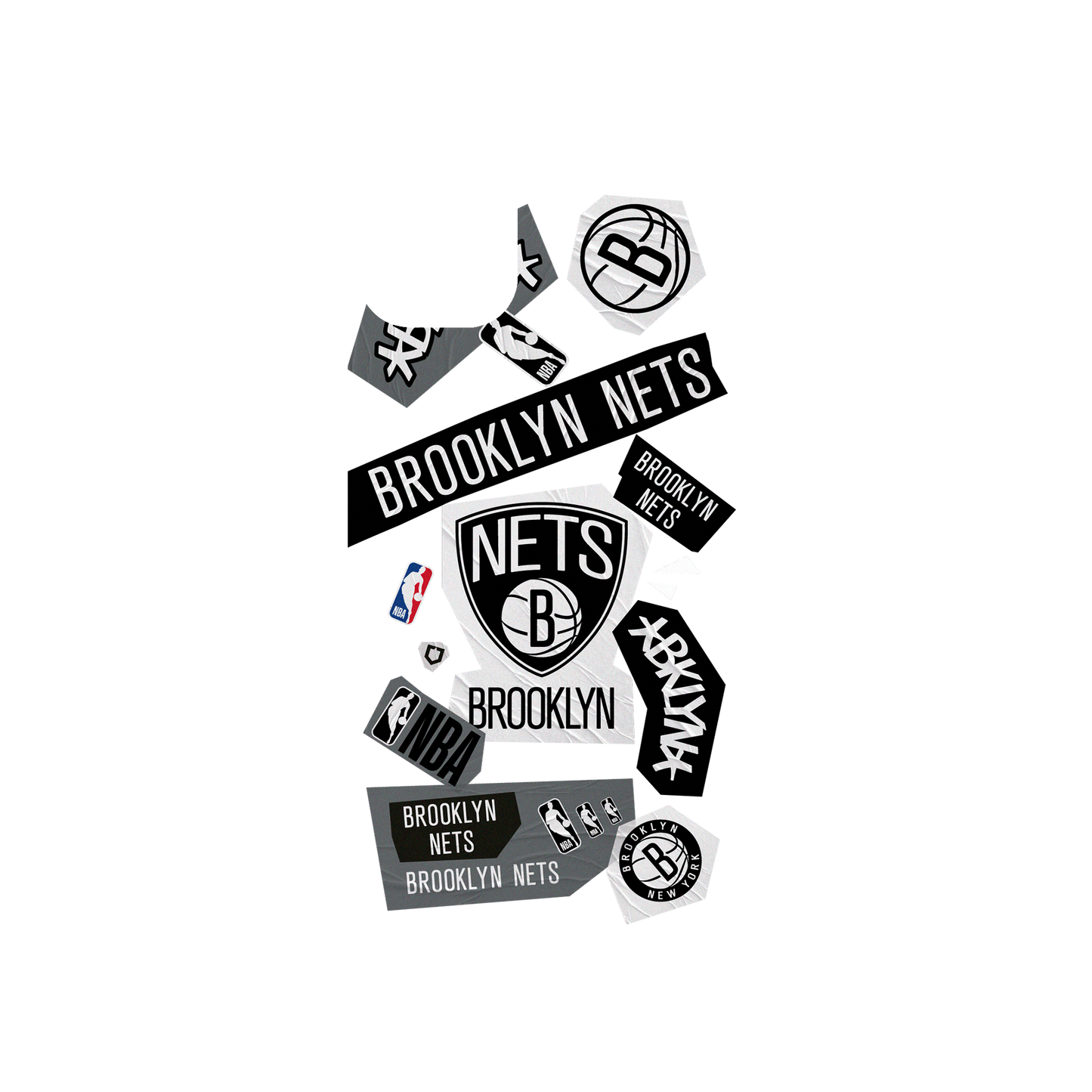 iPhone 11 犀牛盾SolidSuit聯名設計款防摔背蓋手機殼 NBA - 拼貼系列-布魯克林籃網 Brooklyn Nets - Collage