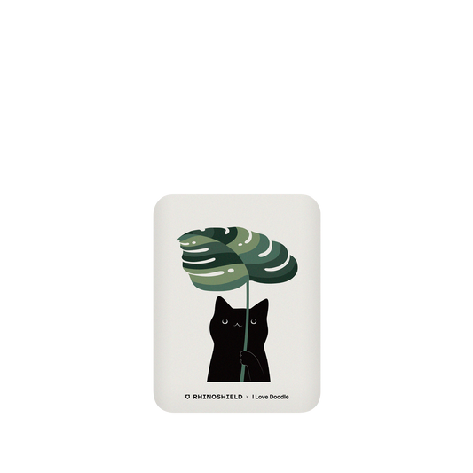 RhinoShield X I Love Doodle SolidSuit Google Pixel 5 Case - Cat and Plant - Umbrella