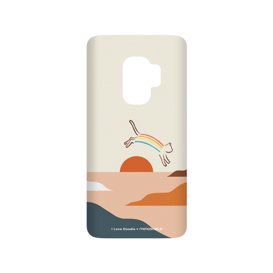 RhinoShield X I Love Doodle SolidSuit Samsung Galaxy S9 Case - Cat Landscape - Rainbow