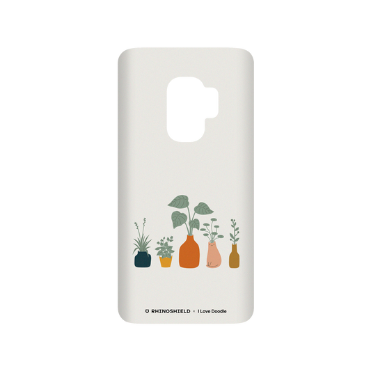 RhinoShield X I Love Doodle SolidSuit Samsung Galaxy S9 Case - Cat and Plant - Vase
