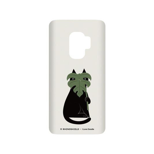 RhinoShield X I Love Doodle SolidSuit Samsung Galaxy S9 Case - Cat and Plant - Monstera