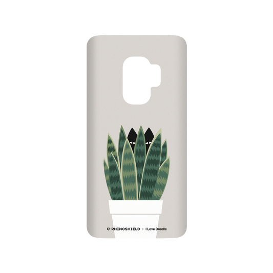 RhinoShield X I Love Doodle SolidSuit Samsung Galaxy S9 Case - Cat and Plant - Sneak Plant