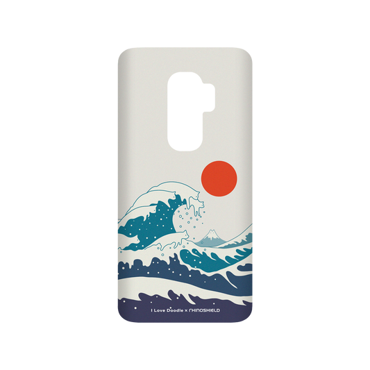 RhinoShield X I Love Doodle SolidSuit Samsung Galaxy S9+ Case - Cat Landscape - Waves