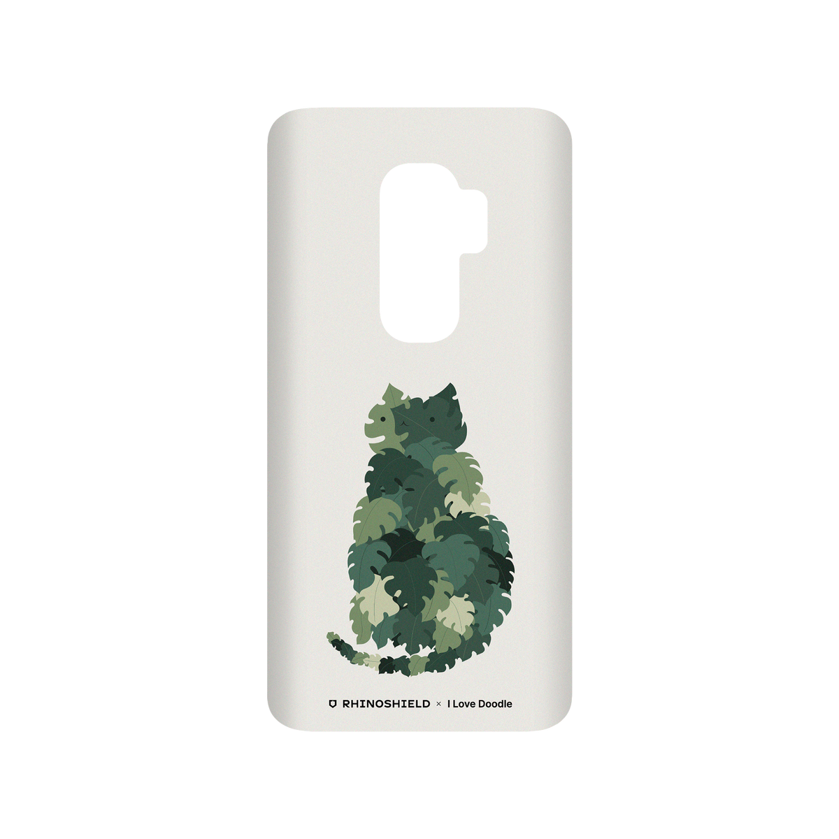 RhinoShield X I Love Doodle SolidSuit Samsung Galaxy S9+ Case - Cat and Plant - Meowstera