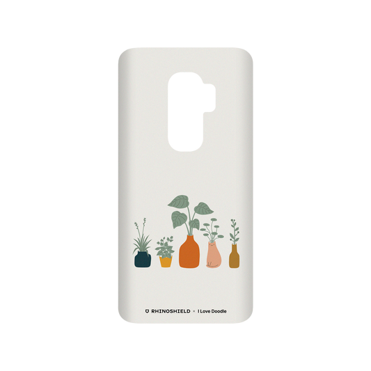 RhinoShield X I Love Doodle SolidSuit Samsung Galaxy S9+ Case - Cat and Plant - Vase