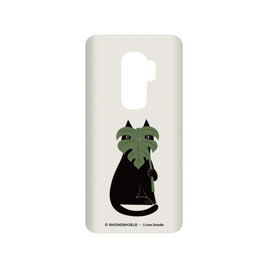 RhinoShield X I Love Doodle SolidSuit Samsung Galaxy S9+ Case - Cat and Plant - Monstera