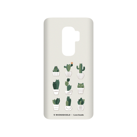 RhinoShield X I Love Doodle SolidSuit Samsung Galaxy S9+ Case - Cat and Plant - Potted Cattus