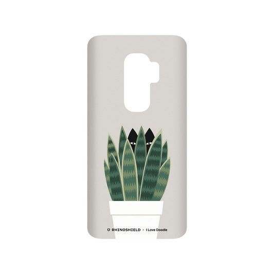 RhinoShield X I Love Doodle SolidSuit Samsung Galaxy S9+ Case - Cat and Plant - Sneak Plant