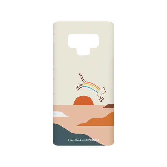 RhinoShield X I Love Doodle SolidSuit Samsung Galaxy Note9 Case - Cat Landscape - Rainbow