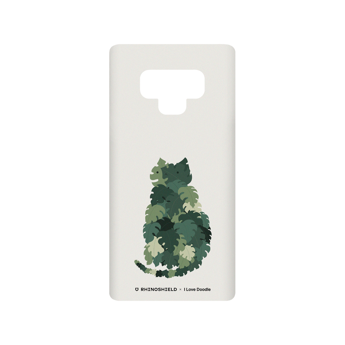 RhinoShield X I Love Doodle SolidSuit Samsung Galaxy Note9 Case - Cat and Plant - Meowstera