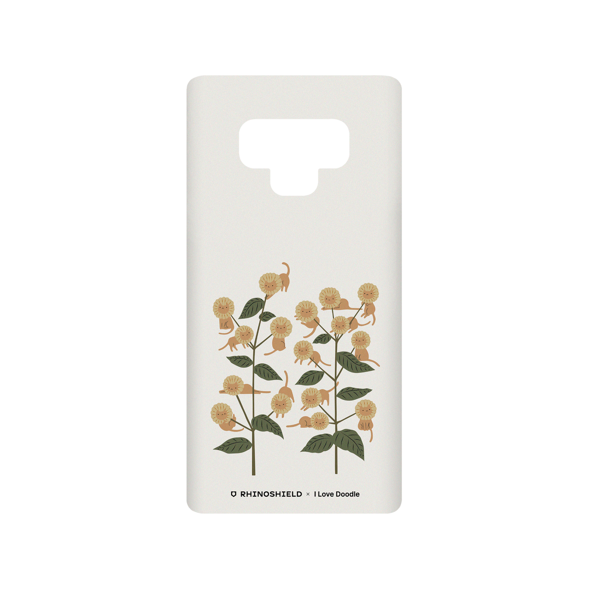 RhinoShield X I Love Doodle SolidSuit Samsung Galaxy Note9 Case - Cat and Plant - Catmouflage