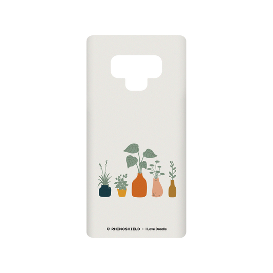 RhinoShield X I Love Doodle SolidSuit Samsung Galaxy Note9 Case - Cat and Plant - Vase