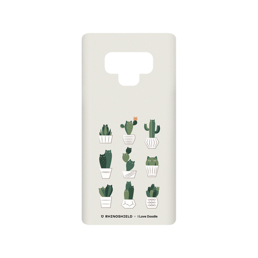 RhinoShield X I Love Doodle SolidSuit Samsung Galaxy Note9 Case - Cat and Plant - Potted Cattus