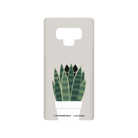 RhinoShield X I Love Doodle SolidSuit Samsung Galaxy Note9 Case - Cat and Plant - Sneak Plant