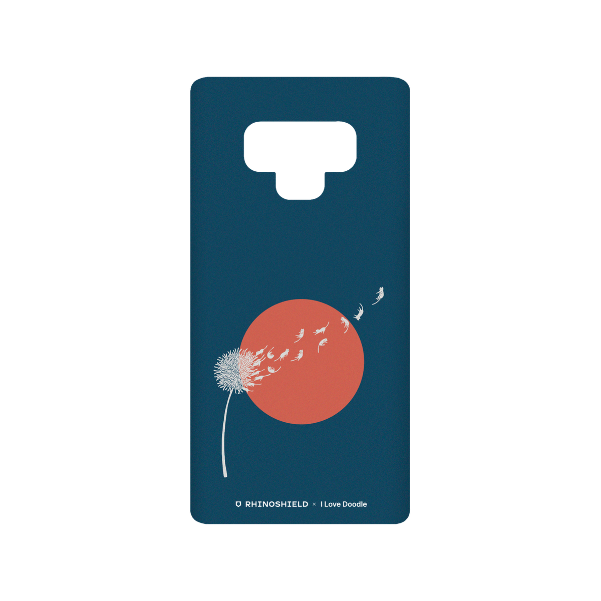RhinoShield X I Love Doodle SolidSuit Samsung Galaxy Note9 Case - Cat and Plant - Dandelion