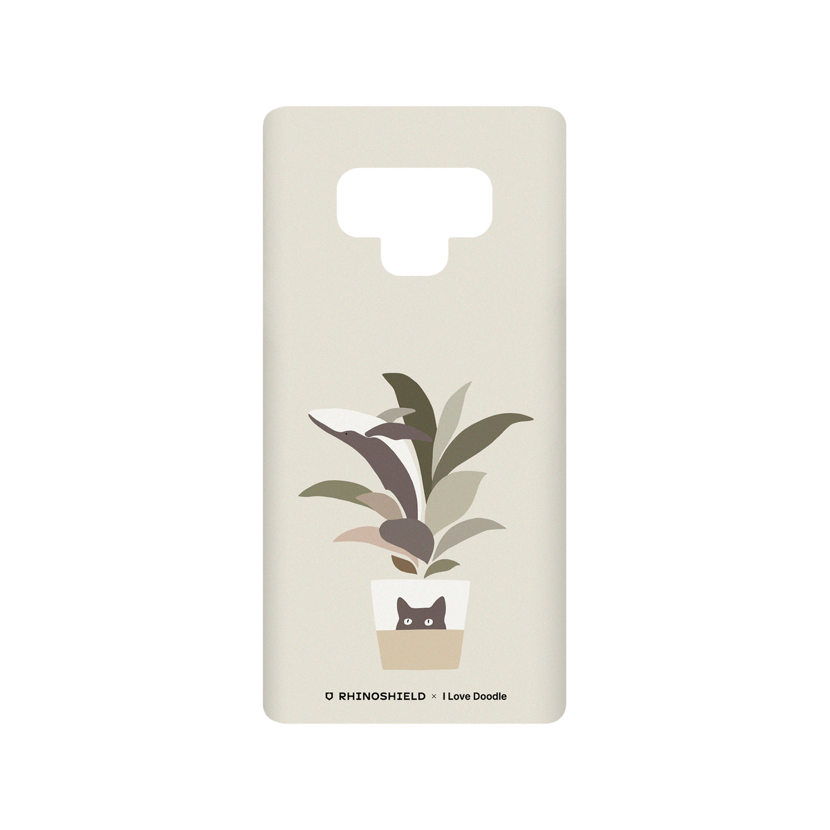 RhinoShield X I Love Doodle SolidSuit Samsung Galaxy Note9 Case - Cat and Plant - A Leaf of a Whale