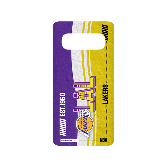 Samsung Galaxy S10 (4G) 犀牛盾SolidSuit聯名設計款防摔背蓋手機殼 NBA - 復古球員卡-洛杉磯湖人 L.A. Lakers - Vintage Card