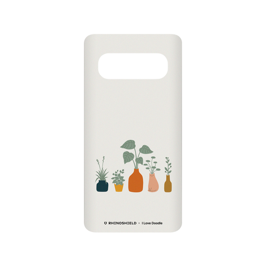 RhinoShield X I Love Doodle SolidSuit Samsung Galaxy S10 (4G) Case - Cat and Plant - Vase