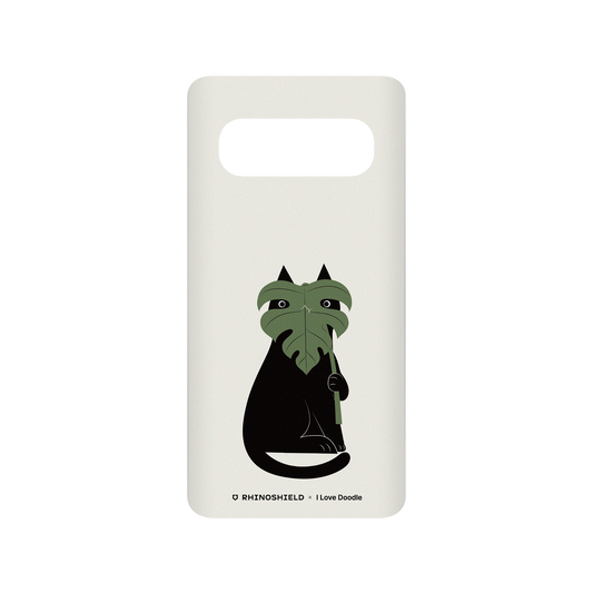 RhinoShield X I Love Doodle SolidSuit Samsung Galaxy S10 (4G) Case - Cat and Plant - Monstera