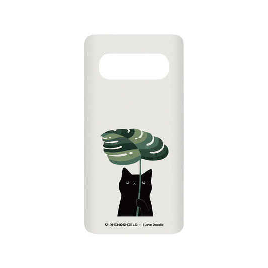 RhinoShield X I Love Doodle SolidSuit Samsung Galaxy S10 (4G) Case - Cat and Plant - Umbrella