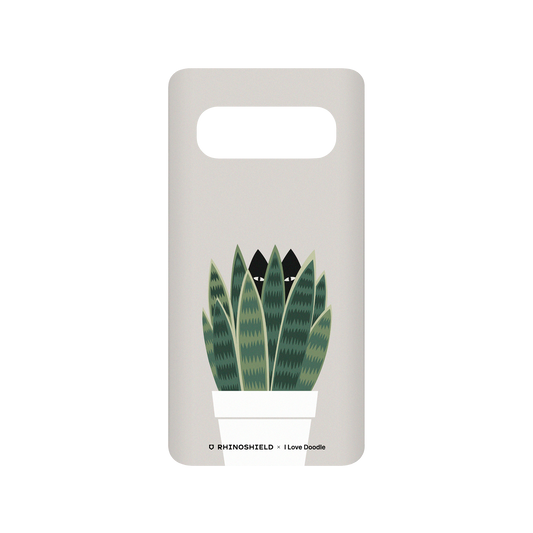 RhinoShield X I Love Doodle SolidSuit Samsung Galaxy S10 (4G) Case - Cat and Plant - Sneak Plant