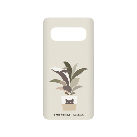 RhinoShield X I Love Doodle SolidSuit Samsung Galaxy S10 (4G) Case - Cat and Plant - A Leaf of a Whale